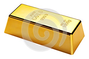 Gold bar isolated with clipping path