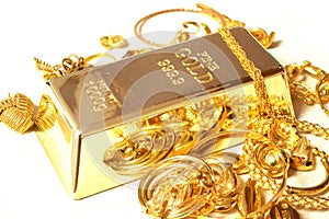 Gold Bar and Jewelry