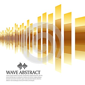 Gold bar wave abstract background vector design