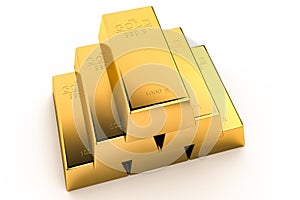 Gold bars 3Drendering