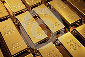Gold bars background, investment concept