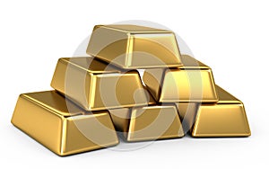 Gold bars and coins