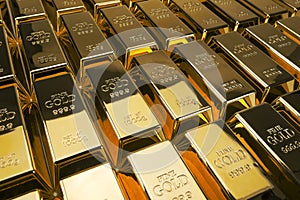 Gold bars and Financial concept, studio shots photo