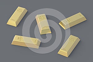 Gold bars. Gold reserve. Value in the financial market. International price