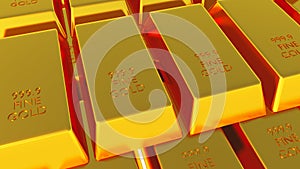 Gold Bars Isolated on white 3D render