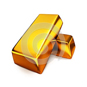 Gold bars vector illustration on white background