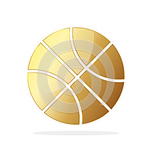 Gold basketball ball. Vector illustration.