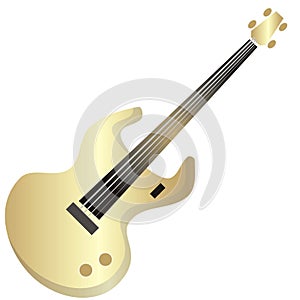 Gold bass guitar