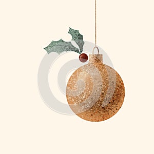 A gold bauble with texture digital illustration