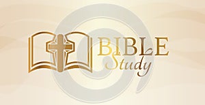 Gold Bible Study Background Illustration Design