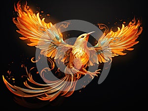 Gold bird  Made With Generative AI illustration