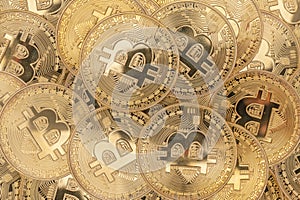 Gold bitcoin, cryptocurrency as background