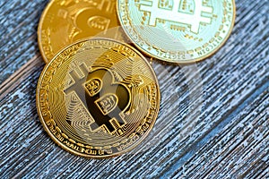 Gold bitcoin cryptocurrency coins