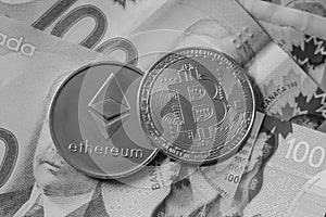 Bitcoin and Etherium Token on Money