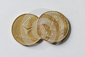 Gold Bitcoin and Etherium Token