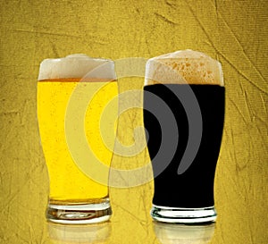 Gold and black beer