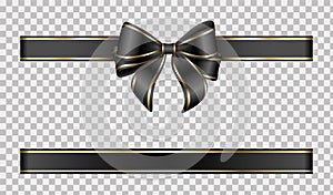 Gold and black bow and ribbon