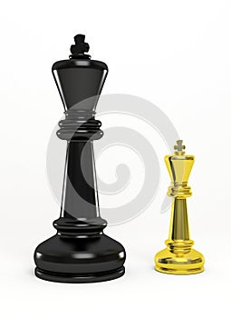 Gold and black chess king