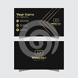 Gold Black Minimalistic Modern Business Card Template