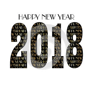 Gold black new years eve 2018 typography pattern