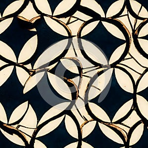 Gold and black seamless pattern with circles