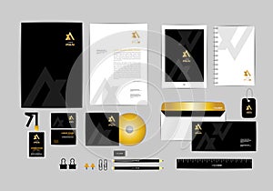 Gold, black and silver corporate identity template for your business 3