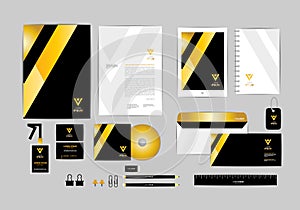 Gold, black and silver corporate identity template for your business 4