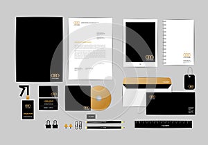 Gold, black and silver corporate identity template for your business 9