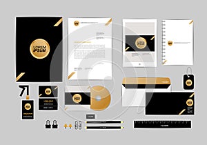 Gold, black and silver corporate identity template for your business 8