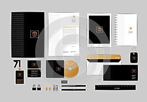 Gold, black and silver corporate identity template for your business 10