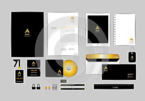 Gold, black and silver corporate identity template for your business 5