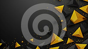 Gold and Black Triangular Geometric Abstract Art