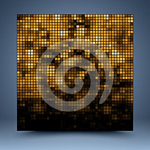 Gold and black vector mosaic abstract background