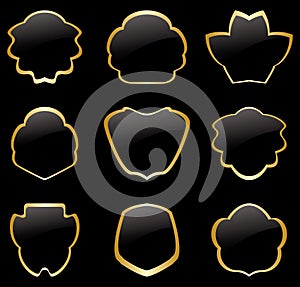 Gold and black vintage frames - vector set