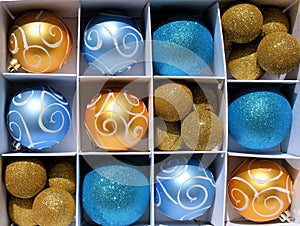 Gold and Blue Baubles