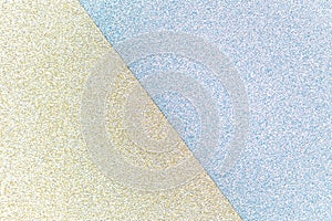 Gold and blue glitter paper textured background