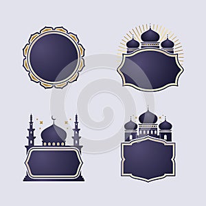 Gold Blue Islamic Eid and Ramadan Badge