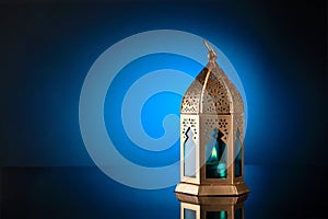 Gold and Blue Islamic Lantern for Ramadan / Eid Celebrations