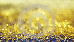 Gold and blue Luxury bokeh background