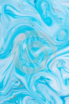 Gold and blue marble paint abstract texture