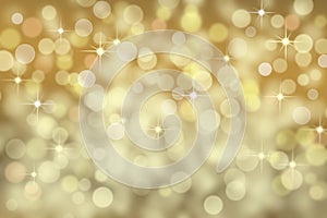 Gold bokeh background with sparkles