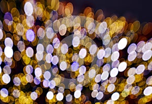 Gold bokeh lights soft focus background