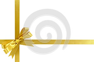 Gold bow gift ribbon