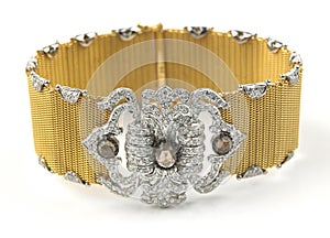 Gold bracelet with diamonds
