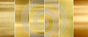 Gold or brass brushed metal textures set