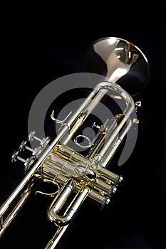 Gold Brass Trumpet on Black
