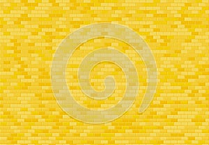 Gold brick wall background. Yellow bricks texture seamless pattern vector photo