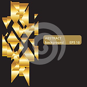 Gold bright polygonal vector abstract background
