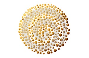 Gold bronze dots circle. Art Abstract  texture background