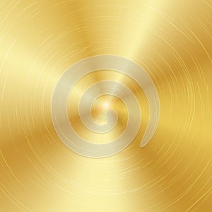 Gold Or Bronze Metal Abstract Technology Background. Polished, Brushed Texture. Vector illustration.